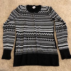 Patterned Crew Neck Sweater